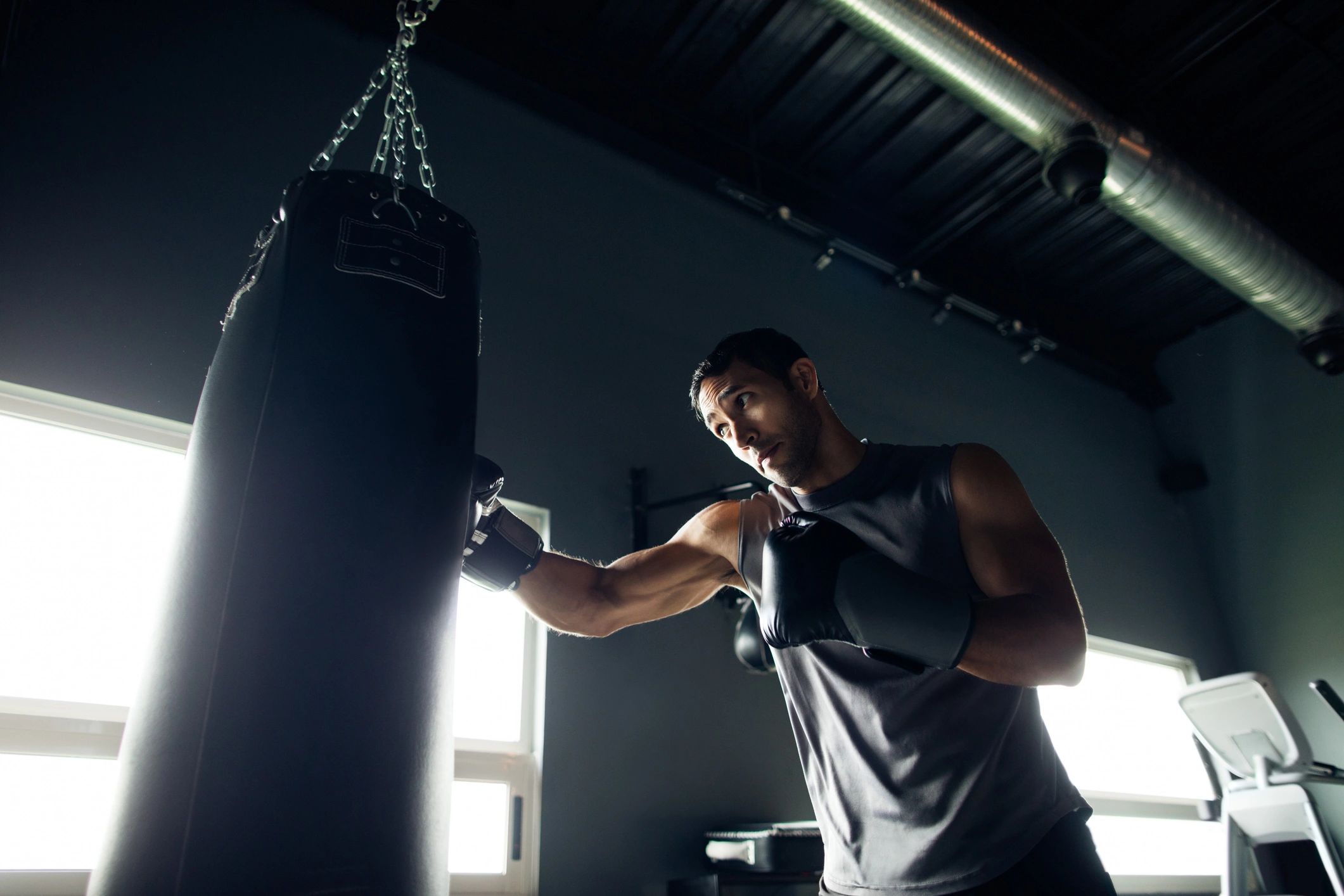 Athlete training in the gym